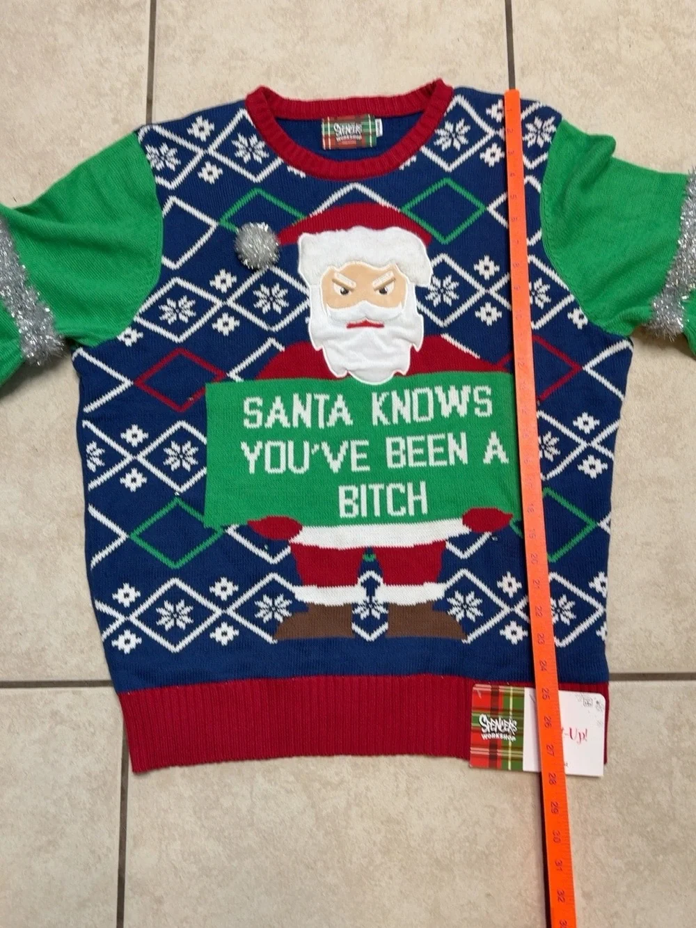 Spencer’s Light-Up Santa Ugly Christmas Sweater XL NWT